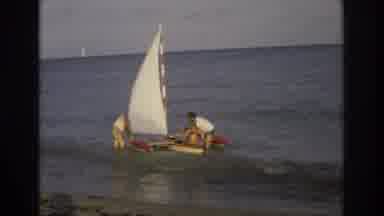 Ocean City New Jersey USA (1968): Helping Fight Against The Waves To Land