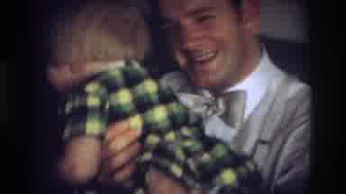Ocean City New Jersey USA (1968): Dad And Baby Girl Playing With A Toy Dog Dad
