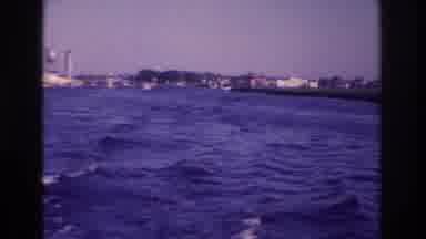 Ocean City New Jersey USA (1968): Water Behind A Slow Driving Boat On A Big River