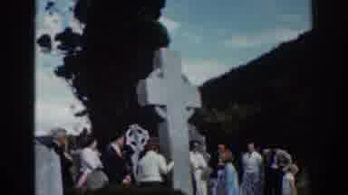 Dublin Ireland (1961): Large Group Of People Gathering At Cemetary Headstones In