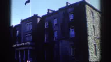Dublin Ireland (1961): Dark Brown Horse Pulling A Red Carriage In Front Of A
