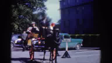 Dublin Ireland (1961): People On Horseback Outside Of The Southern Hotel