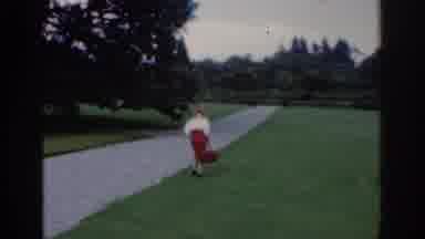 Dublin Ireland (1961): Grandma Walking Windy Heals Trees Path Travel Bushes Park