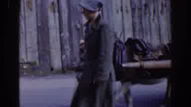 Dublin Ireland (1961): Donkey Pulling A Wooden Wagon With A Happy Farmer Near A