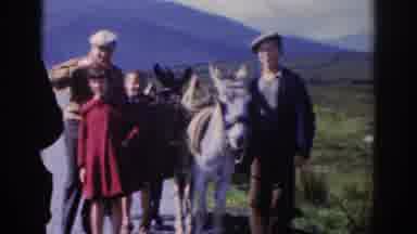 Dublin Ireland (1961): Children Traveling In The Country With Family And A Donkey