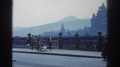 London England (1961): European Town With An Street With Many Pedestrians And Baby
