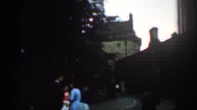London England (1961): View Of The Exterior Of An Old European Castle And Road