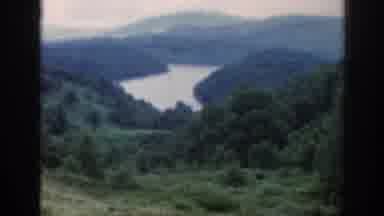 SCOTLAND-1961: Countryside Views Of Loch And Moorland From Window Frame