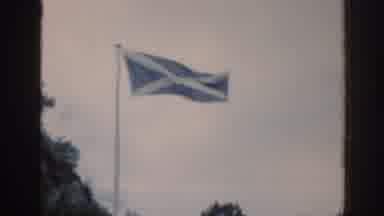 SCOTLAND-1961: Scottish Flag Waving and Fishmongers Shop Scene