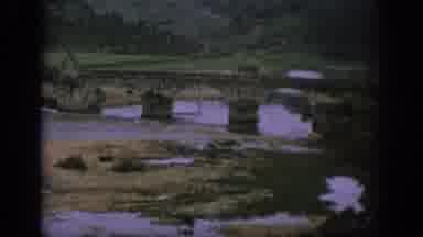 SPAIN-1966: Flying By Plane We Filmed This Beautiful Old Bridge Near The City