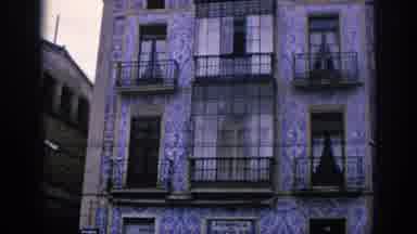 Spain (1966): Old Building With Busy People In Mid Morning Walking Fast