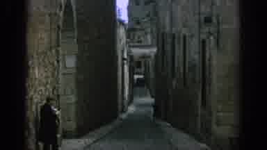 Spain (1966): Views Of People Walking On Stone Streets In Ancient Village