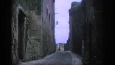 Spain (1966): Ruins Old Castle Power Alley Stone Wall Deserted Lonely Street