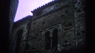 Spain (1966): This Old Brick Narrow Street Building Shows Interesting Doors And