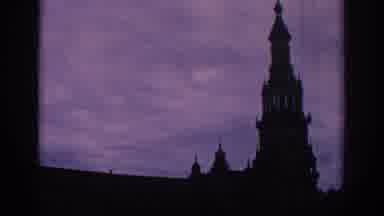 Spain (1966): Ominous Purple Skies Surrounding Towering European Castle