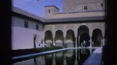 Spain (1966): Scenes Of Tourists Walking By Castle Ground Indoor Reflection Pool
