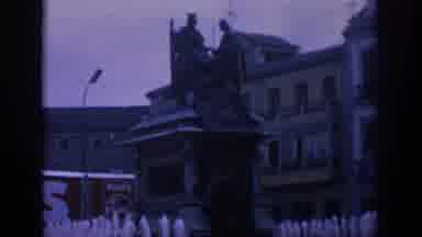 Spain (1966): A Beautiful Fountain With Old Buildings In The Background