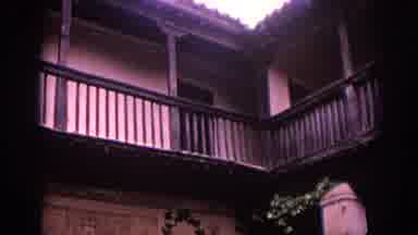 Spain-1966: Traditional Courtyard with Wooden Balcony and Ivy