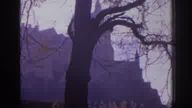 Spain (1966): Sprawling Castle Showing Tree In Foreground In Winter
