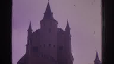 Spain (1966): Retro Castle Portrayed In A Forest With A Pink Hue