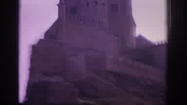 Spain (1966): Red Brick Fortress Castle Mountainside Hillside Medieval Castle