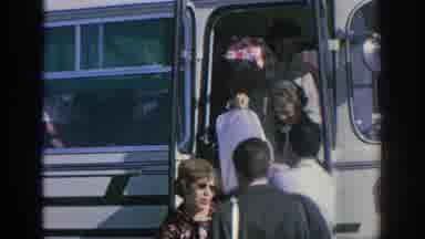 Spain (1966): People Leaving Bus Tour