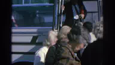 SPAIN-1966: Elderly Adults Boarding A Bus