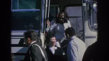 Spain (1966): Nixon Walking Off Of Bus With Men And Women