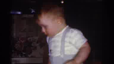 Omaha Nebraska USA (1968): Little Boy Feeling Tired During The Holiday Season With