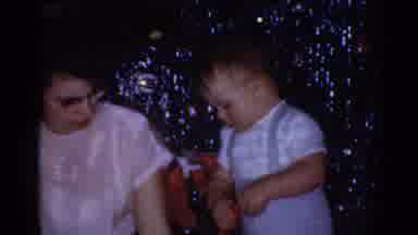 Omaha Nebraska USA (1968): Toddler Takes Red Phone From Mommy Rides Away Quickly