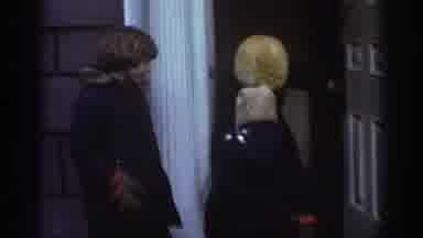 Bedford Virginia USA (1971): Lady Closing Door After Sending Two Children On Their