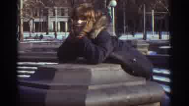 Bedford Virginia USA (1971): Young Boy In A Park Climbs A Short Column In The