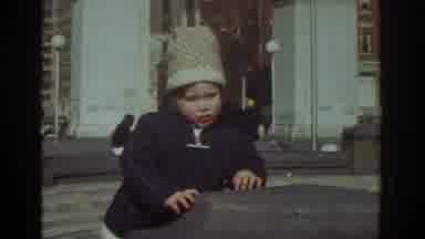 Bedford Virginia USA (1971): Recording Happy Chubby Girl Waving At Camera At Water