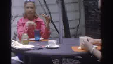 Miami Florida USA (1971): Couple Have Lunch Outside In A Pleasant Sunny Day On