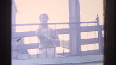 Miami Florida USA (1971): Show Woman On Chair Doing Something Funny