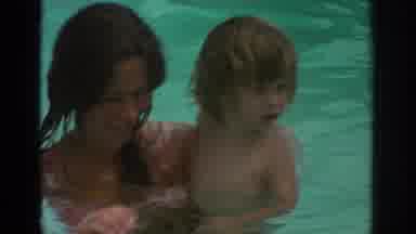 Miami Florida USA (1971): Mother And Her Son In The Pool