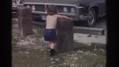Miami Florida USA (1971): Child Trying To Climb