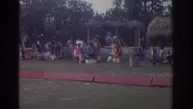 Miami Florida USA (1971): Man Jumping On The Hula And Dancing On The Grass