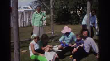 Miami Florida USA (1971): A Man And Two Children At A Wall Adults And Children