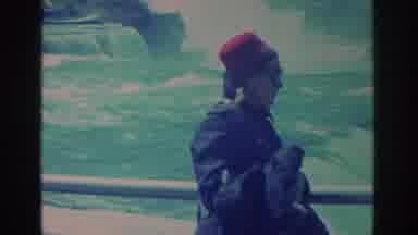 Niagra Falls New York USA (1971): Mother And Son Pose For A Photo In Front Of The