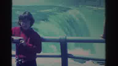 Niagra Falls New York USA (1971): There Is Water Fall Near The Boy While A