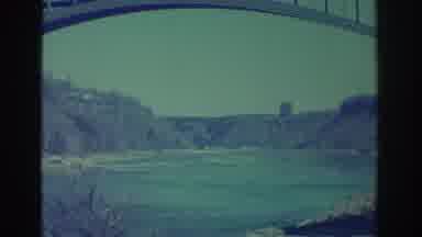 Niagra Falls New York USA (1971): Huge Building In Front Of A Man Standing On The