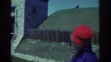 Niagra Falls New York USA (1971): A Person In A Red Hat Looking At A Family Crest