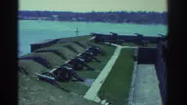Niagra Falls New York USA (1971): Pan Over A Fortress