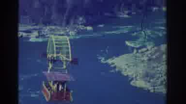 Niagra Falls New York USA (1971): Colorful Gondola Carries People Across The Gorge