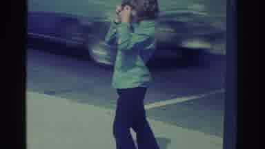 Niagra Falls New York USA (1971): Boy Takes Picture Of Lady Arriving Inside A