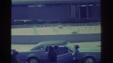 Niagra Falls New York USA (1971): Girl Running To Open Car Door Near A Large