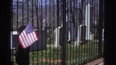 Richmond Virginia USA (1971): Someone Standing At A Fenced In Cemetery With An