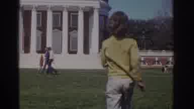 Richmond Virginia USA (1971): Blonde Boy Goofing-Off At Park Walks Funny Whistles