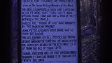 Richmond Virginia USA (1971): Natural Stone Bridge And Sign In The Forest